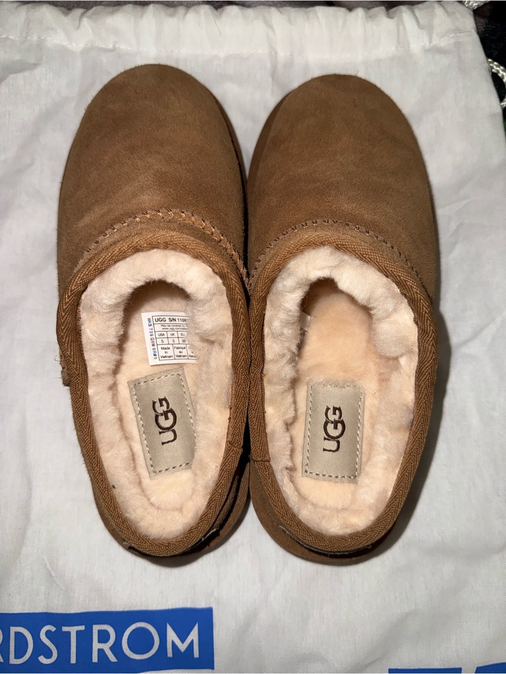 UGG Chestnut Slip-On Shearling-Lined Slippers